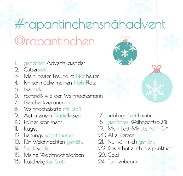 #rapantinchensnähadvent – {Die Spielregeln}