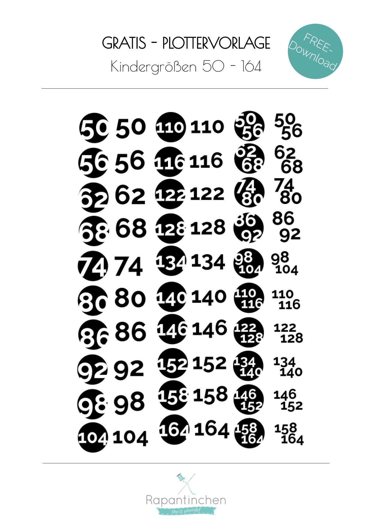 Gratis Plotterdatei - Größenlabel