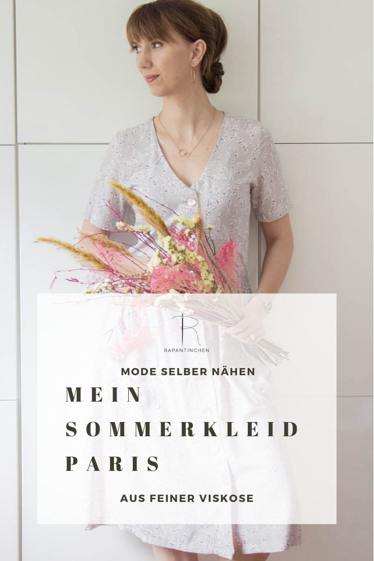 Kleid Paris aus viskose-Pinterest1 Kleid Paris aus Viskose mit Streublumen